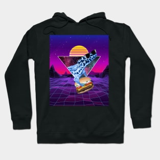 Aesthetic Synthwave Leopard Gecko Burger Hoodie